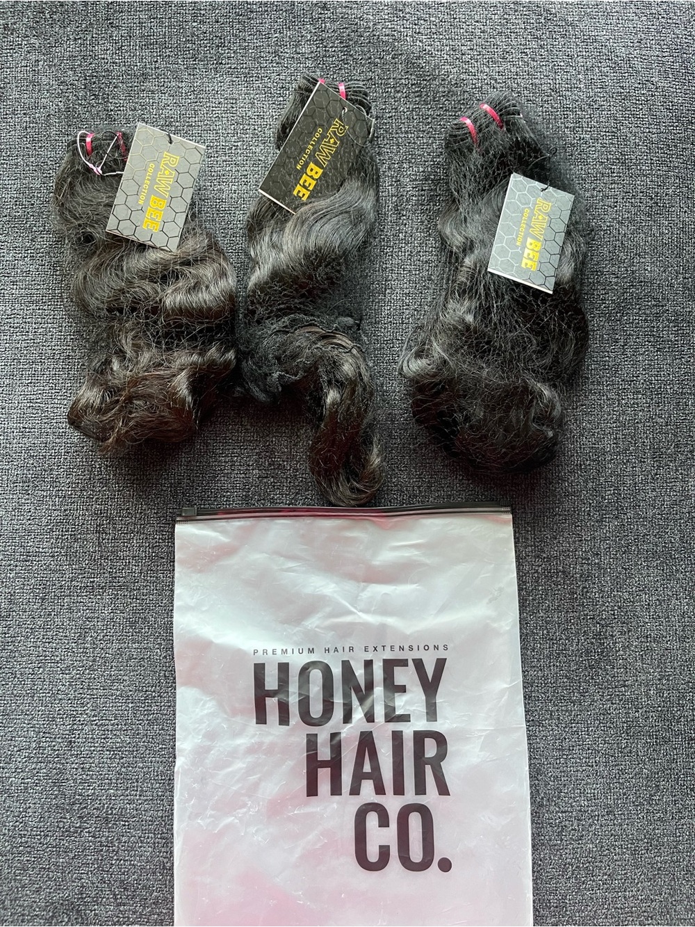 Honey Hair Co Raw Bee Indian Wavy Hair Extensions - 3 Pack (Not Used)